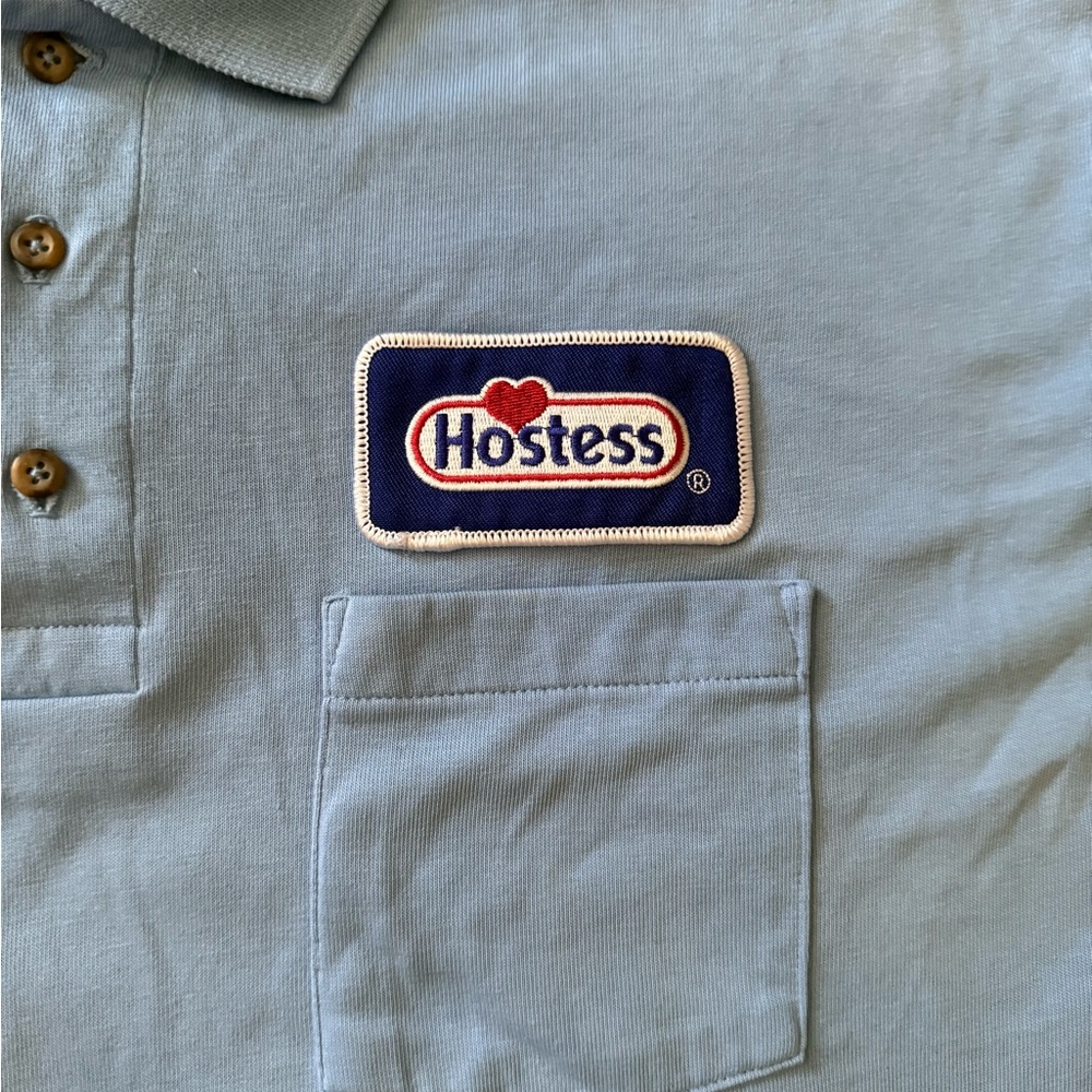 Vintage Hostess CupCakes Employee Blue Polo Shirt – Cintas – L/XL – Super Rare